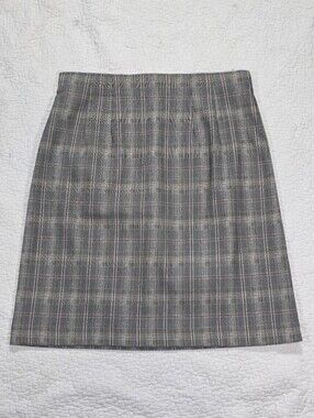 Reitmans Gray Plaid Stretch Pull-On Stretch Skirt